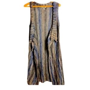 BKE Sleeveless draped cardigan sweater duster Large cozy boho Flowy casual